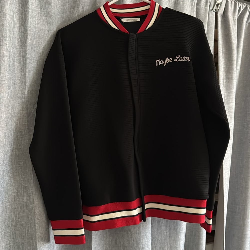 Zara Bomber Jacket with Embroidery Back Detail - Small